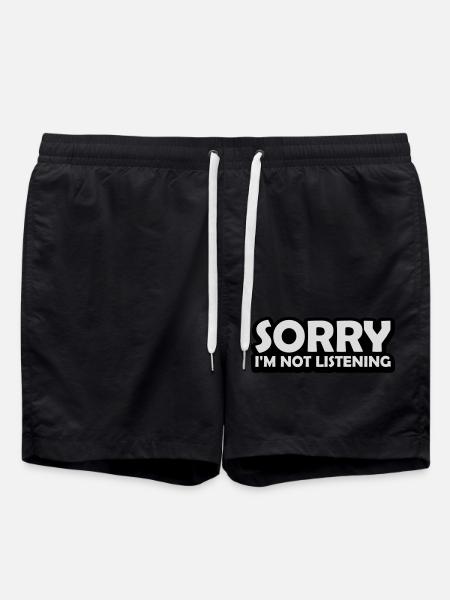 sorry in not listening - Swim Trunks - black