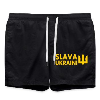 Slava ukraini - Badeshorts - Schwarz - Vorne - AI Model Male 185 light (185cm)