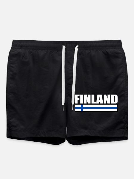 FINNLAND FINNISCHE FLAGGE - Badeshorts - Schwarz