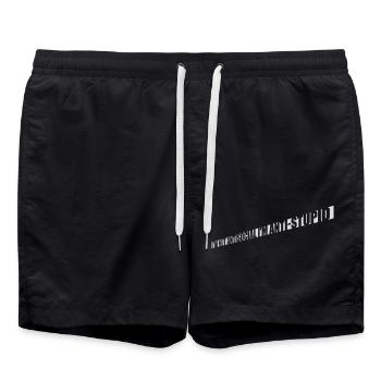 pas antisocial anti-stupide - Short de bain - noir - Devant - AI Model Male 185 light (185cm)