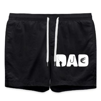Angler Dad - Cool Father's Day Fishing Fan Custom - Swim Trunks - black - Front - AI Model Male 185 light (185cm)