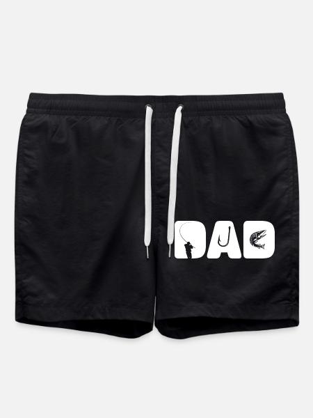 Tata Wędkarz - Cool Father's Day Fishing Fan Custom - Kąpielówki - czarny