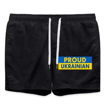 Proud ukrainian - Short de bain - noir - Devant - AI Model Male 185 light (185cm)