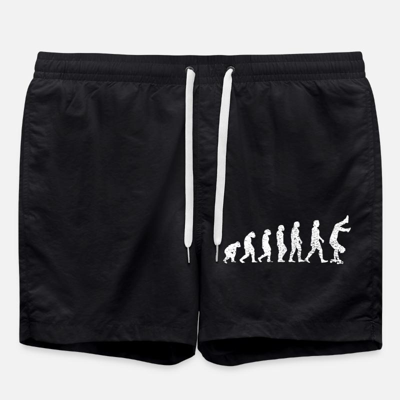 Skateboard Skater Skating Skateboarding Longboard - Swim Trunks - black