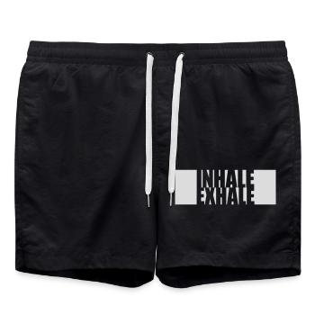 Inspirez expirez Yoga citation - Short de bain - noir - Devant - AI Model Male 185 light (185cm)