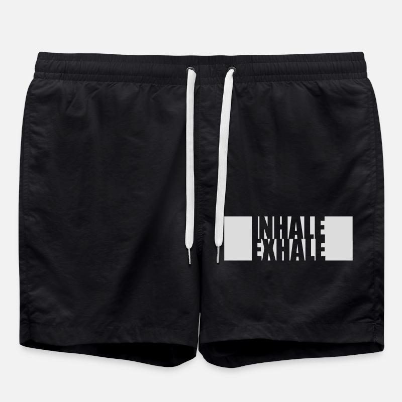 Inspirez expirez Yoga citation - Short de bain - noir