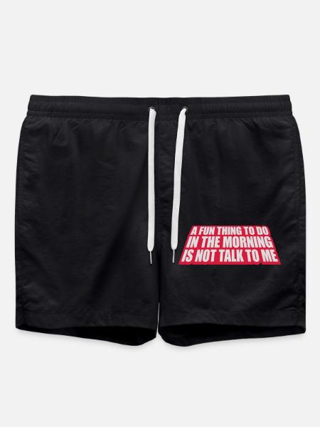 not talk to me - Swim Trunks - black