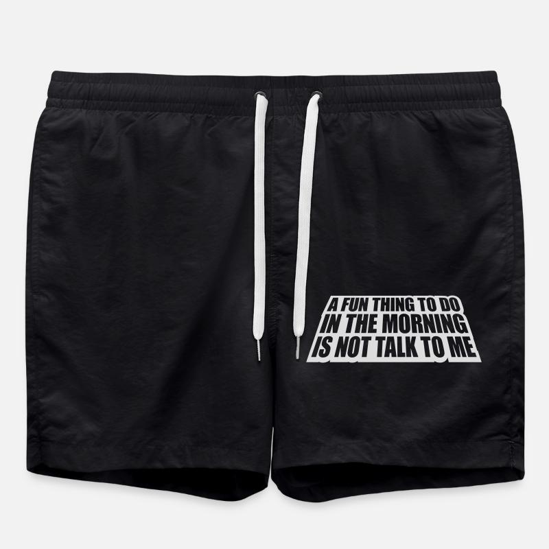 not talk to me - Swim Trunks - black