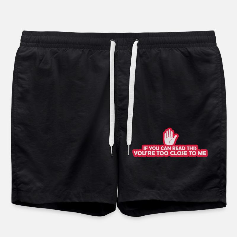 too close to me - Swim Trunks - black