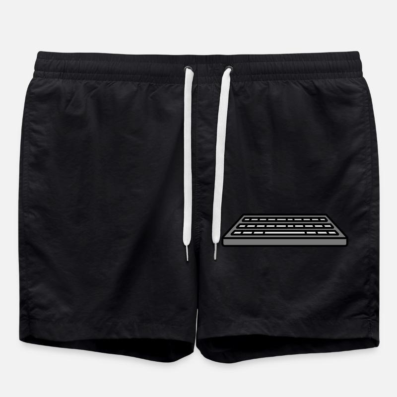 Keyboard Input Computer Design - Swim Trunks - black