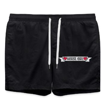 Citation de fille de cheval disant - Short de bain - noir - Devant - AI Model Male 185 light (185cm)