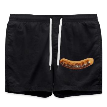 Bratwurst - Badeshorts - Schwarz - Vorne - AI Model Male 185 light (185cm)