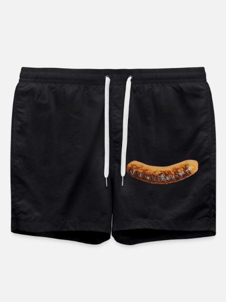 Bratwurst - Badeshorts - Schwarz