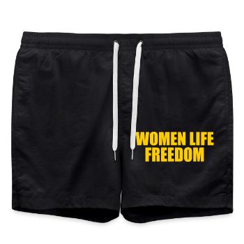 Women life freedom - Badeshorts - Schwarz - Vorne - AI Model Male 185 light (185cm)