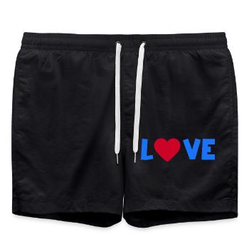 Liebe - Badeshorts - Schwarz - Vorne - AI Model Male 185 light (185cm)