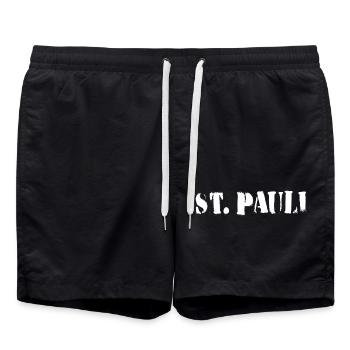 Hamburg St. Pauli - Swim Trunks - black - Front - AI Model Male 185 light (185cm)