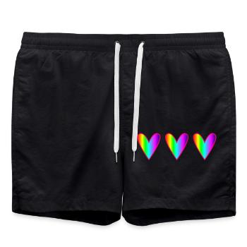 HEART. HEARTS. SAINT VALENTINE. LOVE. LOVE. CHRISTMAS - Swim Trunks - black - Front - AI Model Male 185 light (185cm)