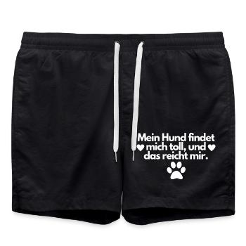 Beau chien disant chien amour chien personne - Short de bain - noir - Devant - AI Model Male 185 light (185cm)