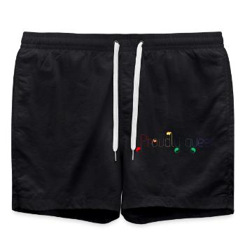Stolz auf queer - Badeshorts - Schwarz - Vorne - AI Model Male 185 light (185cm)