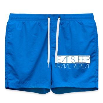 Manger dormir rave répéter nourriture sommeil corbeau disant - Short de bain - cobalt blue - Devant