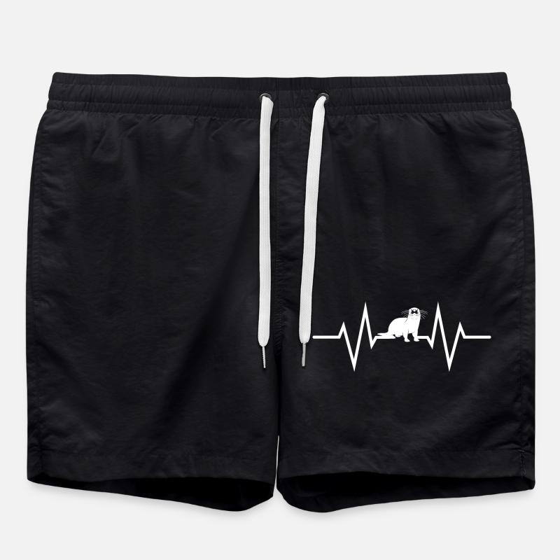 Otter-Herzschlag - Badeshorts - Schwarz