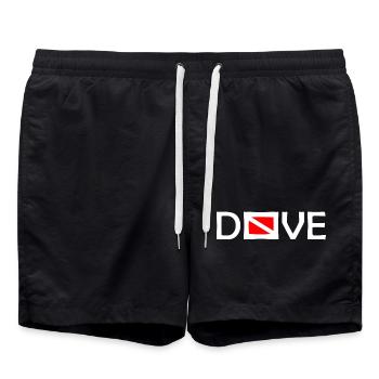 Dive Diver Down Flag Scuba Diving Taucher Tauchen - Swim Trunks - black - Front - AI Model Male 185 light (185cm)