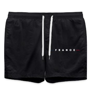 FRANCE flag and emblem of France. Endure - Swim Trunks - black - Front - AI Model Male 185 light (185cm)