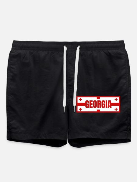 Georgian Flag Design - Swim Trunks - black