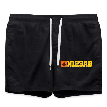Custom Aviation - Airplane - Flying - Pilot - Swim Trunks - black - Front - AI Model Male 185 light (185cm)