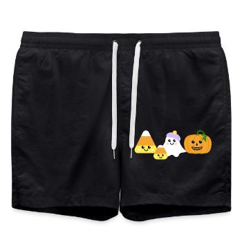 Halloween-Set - Badeshorts - Schwarz - Vorne - AI Model Male 185 light (185cm)