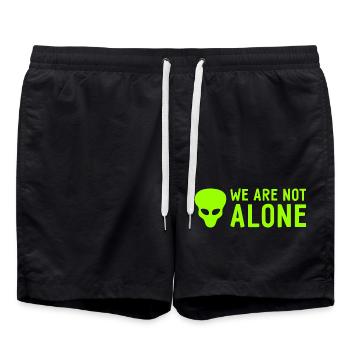 Alien - We Are Not Alone - Aliens - Badeshorts - Schwarz - Vorne - AI Model Male 185 light (185cm)