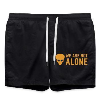 Alien - We Are Not Alone - Aliens - Badeshorts - Schwarz - Vorne - AI Model Male 185 light (185cm)