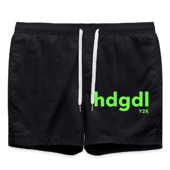 hdgdl Y2K grün - Badeshorts - Schwarz - Vorne - AI Model Male 185 light (185cm)