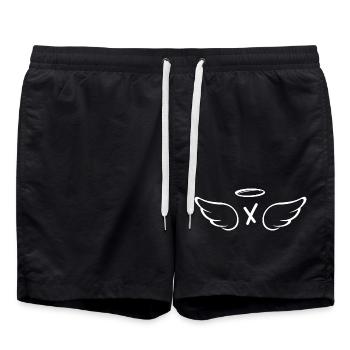 Lettre x ailes d’ange - Short de bain - noir - Devant - AI Model Male 185 light (185cm)