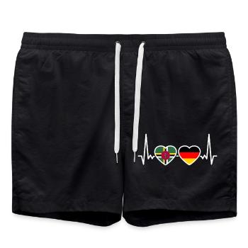 Dominica Germany Heartbeat Flag Dominicans - Swim Trunks - black - Front - AI Model Male 185 light (185cm)