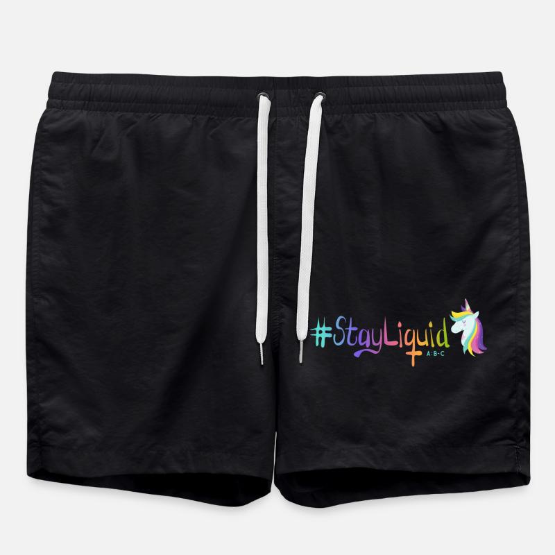#StayLiquid Einhorn - Badeshorts - Schwarz