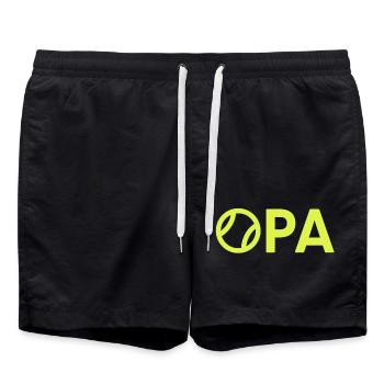 Opa Tennis Spielen Tennisspieler - Badeshorts - Schwarz - Vorne - AI Model Male 185 light (185cm)