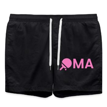 Oma spielt Tischtennis - Geschenk Tischtennis - Badeshorts - Schwarz - Vorne - AI Model Male 185 light (185cm)