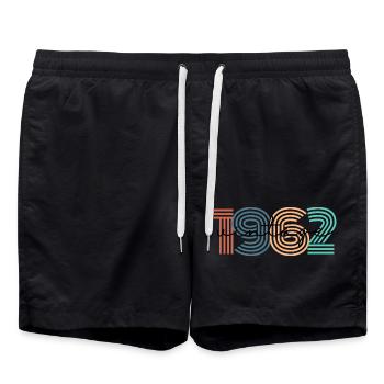 1962 vintage rétro - Short de bain - noir - Devant - AI Model Male 185 light (185cm)