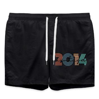 2014 Vintage Retro - Badeshorts - Schwarz - Vorne - AI Model Male 185 light (185cm)