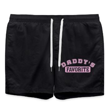 Daddy's favorite rosa - Badeshorts - Schwarz - Vorne - AI Model Male 185 light (185cm)