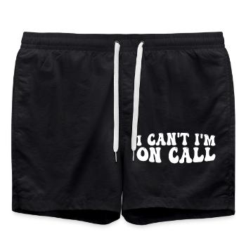 I Can't I'm On Call 4 - Badeshorts - Schwarz - Vorne - AI Model Male 185 light (185cm)