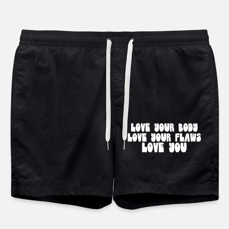 Liebe deinen Körper - Badeshorts - Schwarz