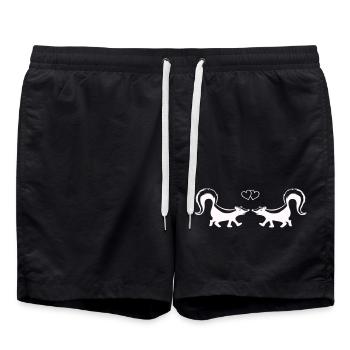 stinktier love - Badeshorts - Schwarz - Vorne - AI Model Male 185 light (185cm)