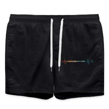 Retro Heartbeat, Soul Balance - Swim Trunks - black - Front - AI Model Male 185 light (185cm)