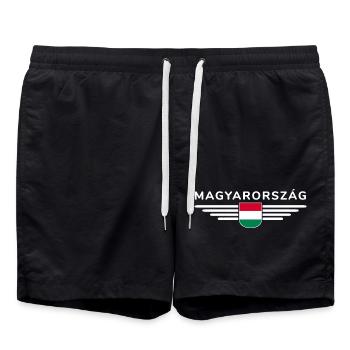 Hungary Fan, Outfit T Shirt Design - Swim Trunks - black - Front - AI Model Male 185 light (185cm)
