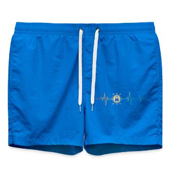 Retro Heartbeat Cyber Security - Swim Trunks - cobalt blue - Front