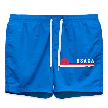 Osaka Japan Vintage Souvenir - Vintage Japanese - Swim Trunks - cobalt blue - Front