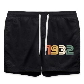 Sport Jahrgang 1932 - Badeshorts - Schwarz - Vorne - AI Model Male 185 light (185cm)