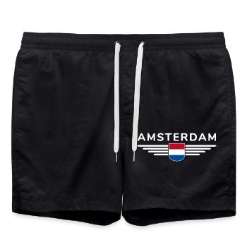 T-shirt Amsterdam Fan pour les amoureux de la Hollande - Short de bain - noir - Devant - AI Model Male 185 light (185cm)